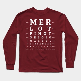 Wine Drinker Eye Chart Long Sleeve T-Shirt